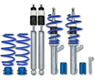 Комплект регулируемой винтовой подвески (койловеров) Jom Blueline (Джом Блюлайн) с регулировками высоты Audi A3 8P Sportback/Cabrio, TFSI/FSI, 741039