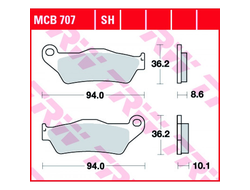 Тормозные колодки TRW MCB707 для BMW (Organic Allround)