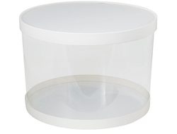 Коробка для торта прозрачная / тубус, диаметр 300 * высота 340 мм, БЕЛАЯ (022760)