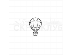 Штамп для скрапбукинга контурный воздушный шар с корзиной и мешочками с песком