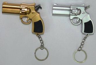 Брелок &quot; Пистолет&quot; с лазером и фонариком , цвет серебряный и золотой 10 см
