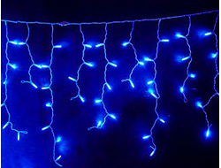 Бахрома светодиодная 100 ламп 3м белый провод синяя