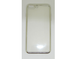 Защитная крышка силиконовая iPhone 7 Plus, прозрачная с серебристым бампером