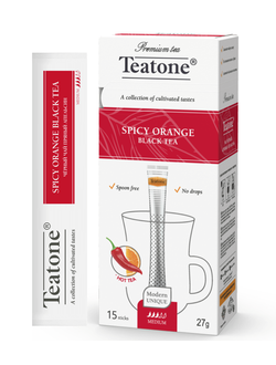Чай чёрный Пряный апельсин "Teatone" в стиках (15 шт x 1,8 гр) (НОВИНКА)