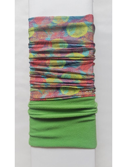 Шарф-труба с флисом FLOWERS green