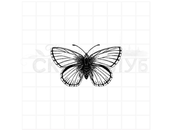 Штамп  с бабочкой с белыми крыльями