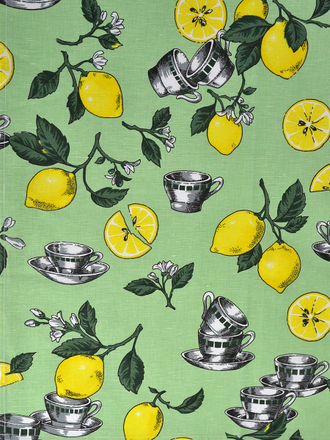 Скатерть "Лимоны с чашками"