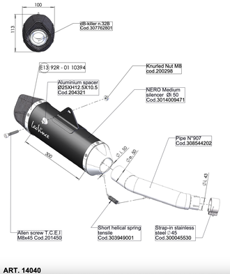 Глушитель LEOVINCE NERO 14040