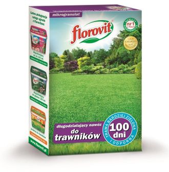 Florovit удобрение длительного действия для газона 100 дней, 1кг коробка