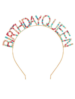 Ободок "Birthday Queen" камни цветные