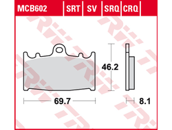Тормозные колодки TRW MCB602SV (FA158) для Kawasaki // Suzuki // VERTEMATI // HUSABERG (Sinter Street SV)