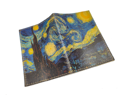 Обложка на паспорт с принтом по мотивам картины Винсента Ван Гога "Звёздная ночь"