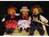 Кукла Марионетка &quot;Клоун в шляпе&quot;c керамической головой, игрушка 25 см, общая длина 40 см. цвета разные. цена за 1 шт.