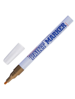 Маркер-краска лаковый (paint marker) MUNHWA "Slim", 2 мм, ЗОЛОТОЙ, нитро-основа, алюминиевый корпус, SPM-07