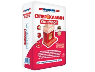 Кладочный состав Плитонит СуперКамин Огнеупор желтый, 20 кг