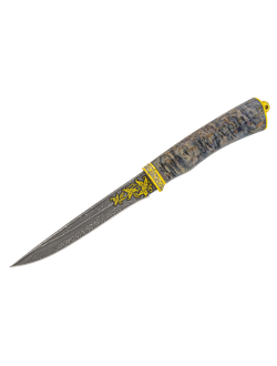Нож охотничий Нр12 Рисованный клинок в золоте