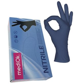 Перчатки нитриловые  MediOk Indigo,  фиолетовые 100 штук.