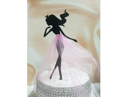 Топпер «Принцесса с короной» (дерево), цвет Черный