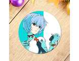 Значок круглый &quot;Evangelion&quot; Rei Ayanami (Рей Аянами) 44 мм