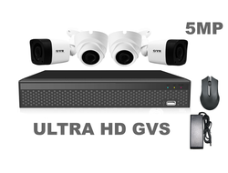 Комплект 4 видеокамеры 2шт.IP66. 2 Шт.IP52  Ultra HD 5MP