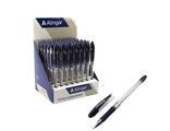 4670009848536  Ручка шариковая Alingar &quot;Maxriter&quot;, 0,5- 0,7 мм, синяя, AL767, 48шт/уп  игольчатый, металлизированный наконечник, резиновый грип, шестигранный прозрачный пластиковый корп.