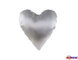 Наволочка в форме сердца, атлас, 40х40 см, белая