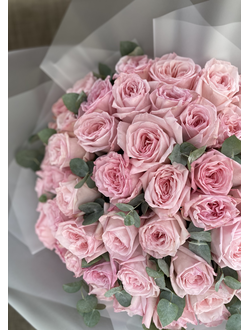 Пионовидные розы, букет из роз, розовые розы