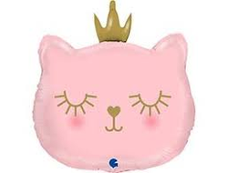 Фольгированная фигура "Голова кошки в короне"
