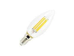 Лампа светодиодная Ecola свеча E14 6W 2700K 2K прозр. 96x37 филамент (нитевидная), 360° N4QW60ELC