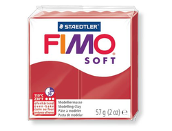 полимерная глина Fimo soft, цвет-christmas red 8020-2Р(рождественский красный), вес-57 гр