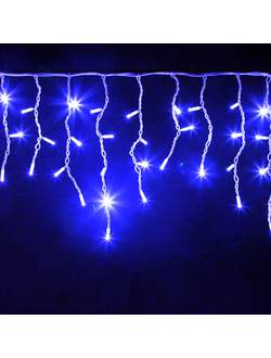 Гирлянда уличная светодиодная "Бахрома" 3х0,7 м синий свет, белый провод