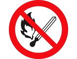 Знак безопасности Р02 &quot;Запрещается пользоваться открытым огнем&quot;