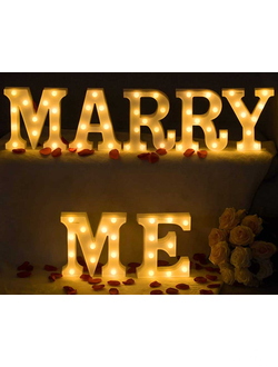 Светящиеся буквы "Marry me" 22,5 см