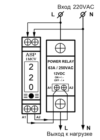 ASP-1МСV - реле напряжения ( комплект с контактором )