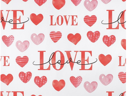 Бумага упаковочная глянцевая "LOVE", 70 х 100 см, 1 лист
