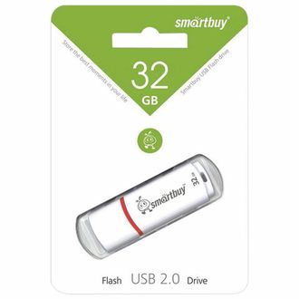 Флеш-диск 32 GB, SMARTBUY Crown, USB 2.0, белый, SB32GBCRW-W 512185