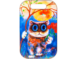 Доска разделочная декоративная &quot;Котик голубоглазый с цветами&quot;, дерево, 18х28 см