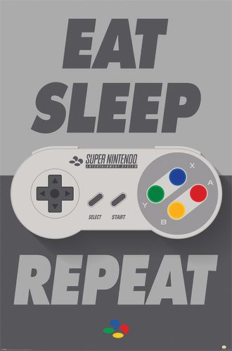 Постер Maxi Pyramid: Nintendo: Nintendo (Eat Sleep SNES Repeat)