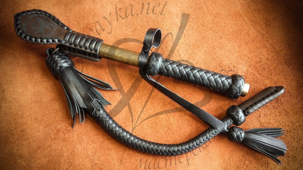 Плетка из натуральной кожи золото 54011ars - BDSM Арсенал - Плети/Кнуты - Купить