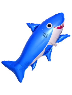 Веселая акула синяя 41"/104см