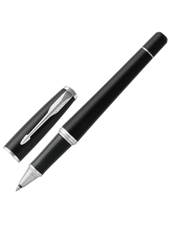 Ручка-роллер подарочная PARKER "Urban Core Muted Black CT", черный матовый лак, хромированные детали, черная, 1931583