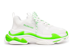 Кроссовки Balenciaga Triple S белые с зеленым женские