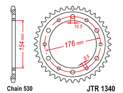 Звезда ведомая (43 зуб.) RK B6151-43 (Аналог: JTR1340.43) для мотоциклов Honda