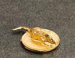 Сувенир кошельковый &quot;Золотая Мышка на монете&quot;, олово, 0,6х2,2х1,6 см