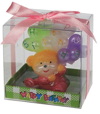 Свеча &quot;С днем рождения Мишка с воздушными шарами&quot; 7*4*7 см