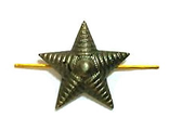 Звезда на погоны, металлическая, 20 мм СА,  (рифленая), защитный