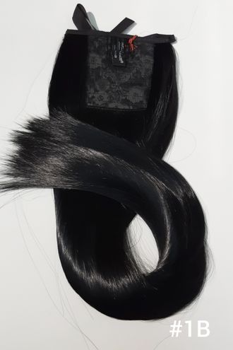 Шиньон-хвост на ленте из искусственных волос (прямой) 60 см Тон № 1B