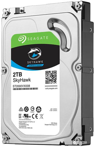 SEAGATE Skyhawk ST2000VX008, 2Тб, HDD, SATA III, 3.5&quot;