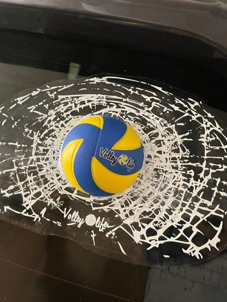 Объемная наклейка на автомобиль "Мяч волейбольный" (синий)