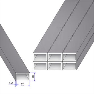 Труба профильная прямоугольная 20х10х1,2